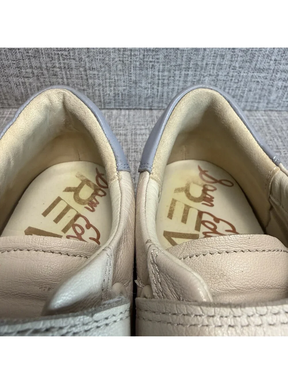 Sam Edelman Reve Women's Sneakers 5.5 Cream Leather, Triple Strap, Casual